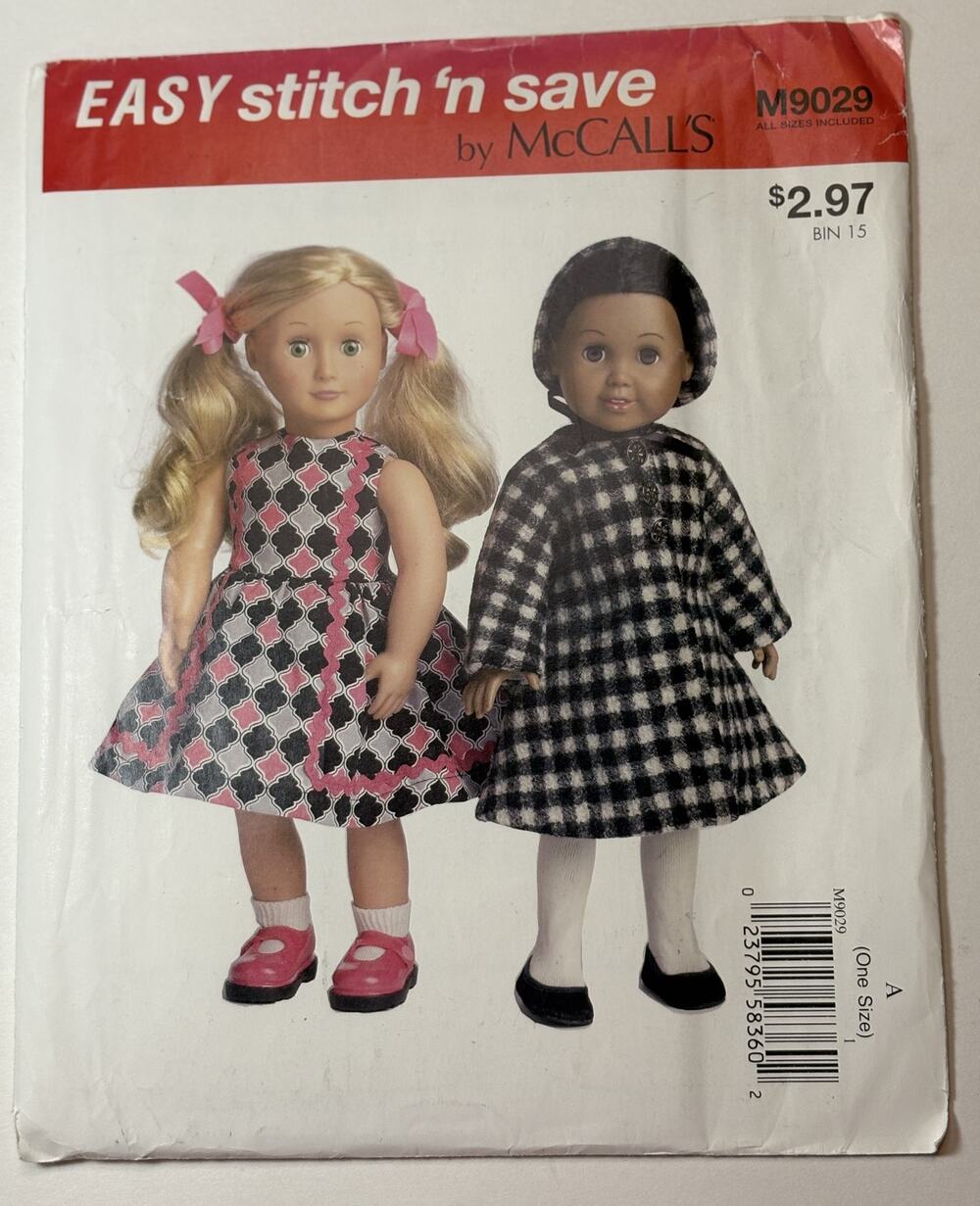 McCall's 9029 Easy 18" Doll Clothes 2016 vn